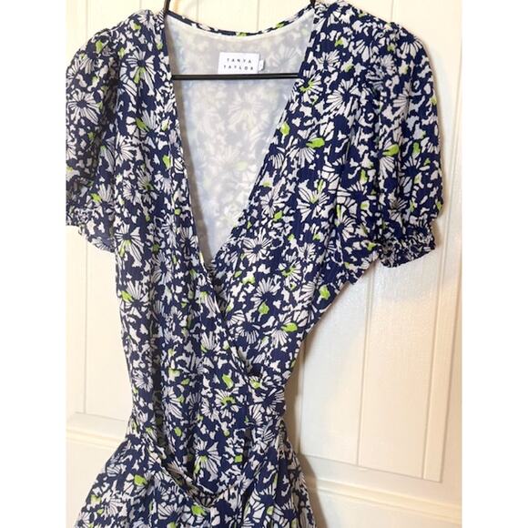 Tanya Taylor Dorothy Confetti Floral Silk Lined Midi Wrap Dress 8 - Picture 6 of 9